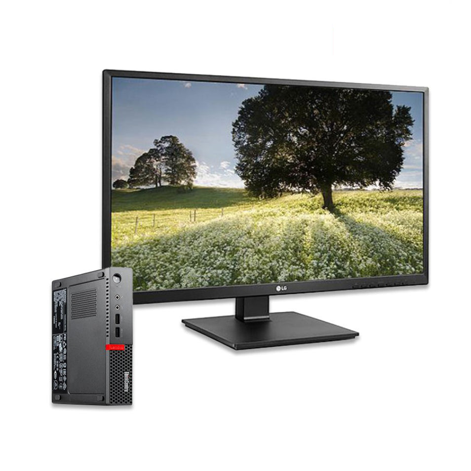 Lenovo ThinkCentre M910q Tiny Intel Quad Core i5 512GB SSD 8GB Windows 10 Pro incl. Monitor 23 inch