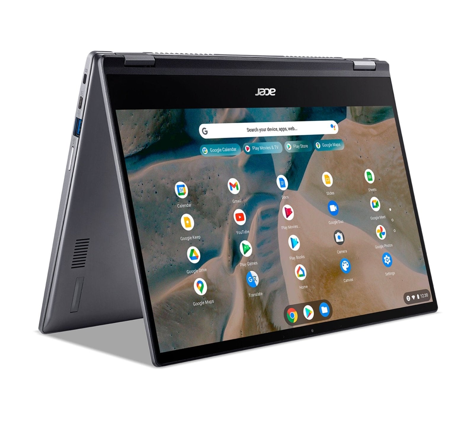 Acer Chromebook Spin 514 14 Zoll Touch Display 1920x1080 Full HD AMD Athlon 64GB Flash Speicher 4GB RAM Silber Chrome OS refurbished