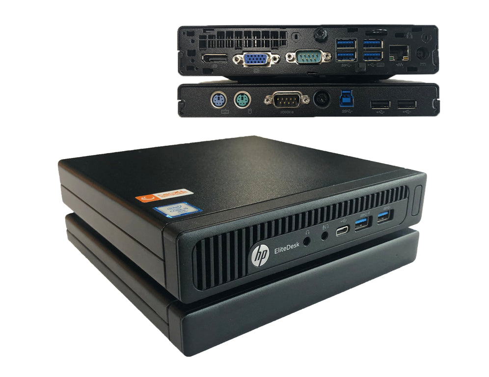 HP EliteDesk 800 G2 Desktop Mini USDT Intel Quad Core i5 256GB SSD 8GB Windows 10 Pro MAR incl. expansion box
