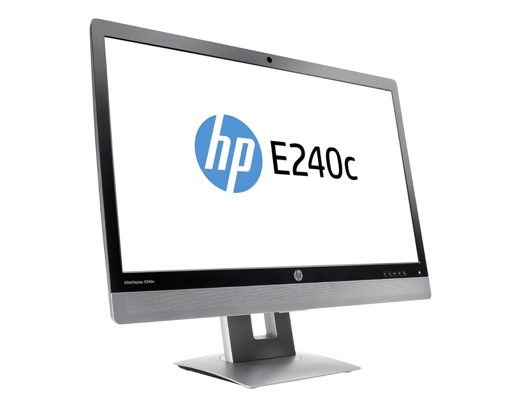 HP EliteDisplay E240c zilver zwart 23,8 inch Full HD 1920x1080 HDMI DisplayPort VGA incl. webcam