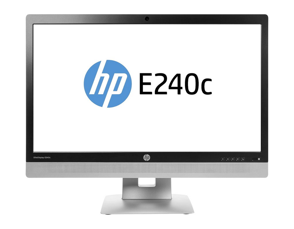 HP EliteDisplay E240c zilver zwart 23,8 inch Full HD 1920x1080 HDMI DisplayPort VGA incl. webcam