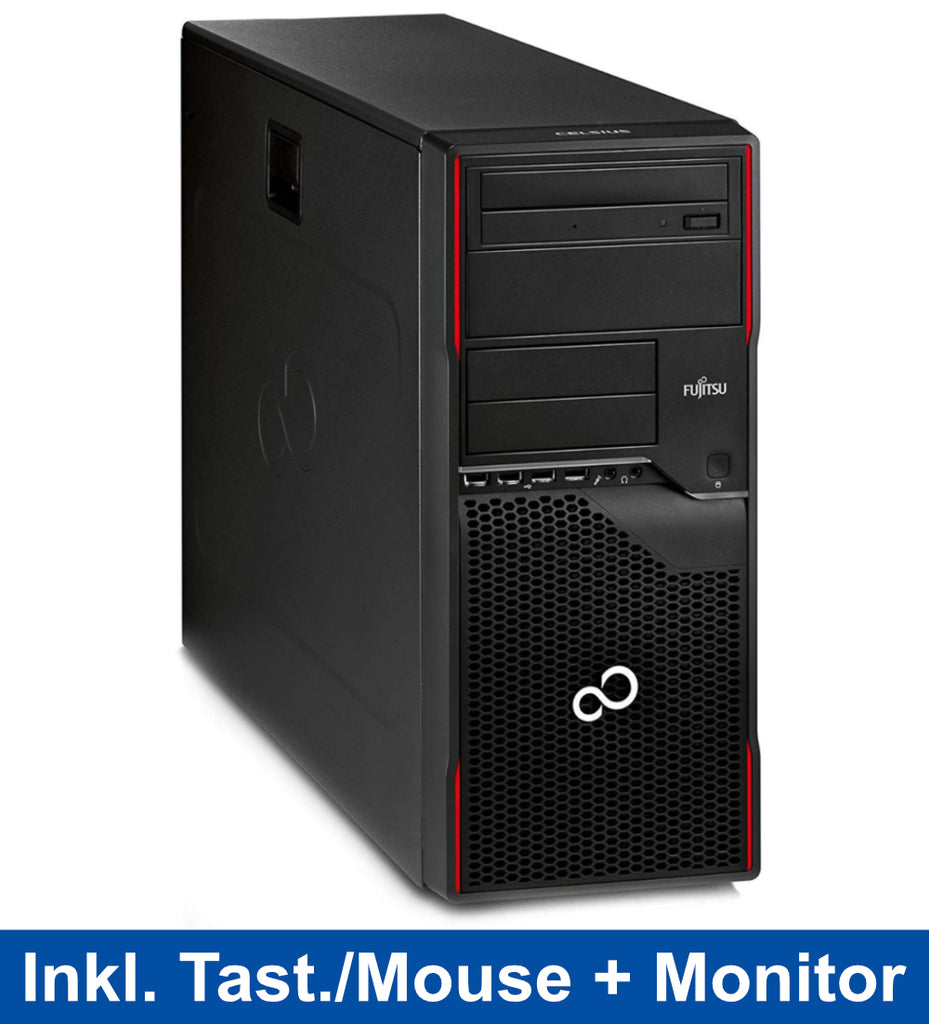 Homeschooling Bundle Fujitsu Celsius W410 Intel Core i5 128GB SSD 8GB Windows 10 Pro inkl. Tastatur/Maus + 22 Zoll Monitor