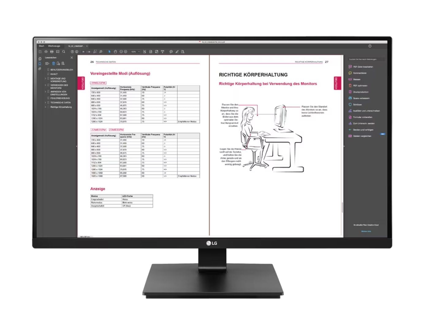 LG 27BN65Q - B schwarz 27 Zoll QHD 2560x1440 DisplayPort HDMI Höhenverstellbar refurbished