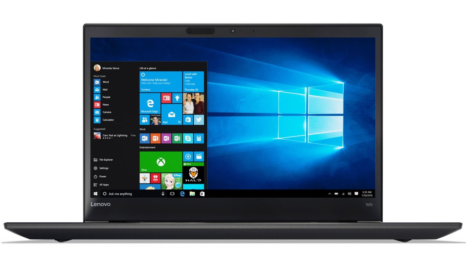 Lenovo ThinkPad T570 15,6 Zoll 1920x1080 Full HD Intel Core i5 256GB SSD 8GB Windows 10 Pro MAR Webcam refurbished