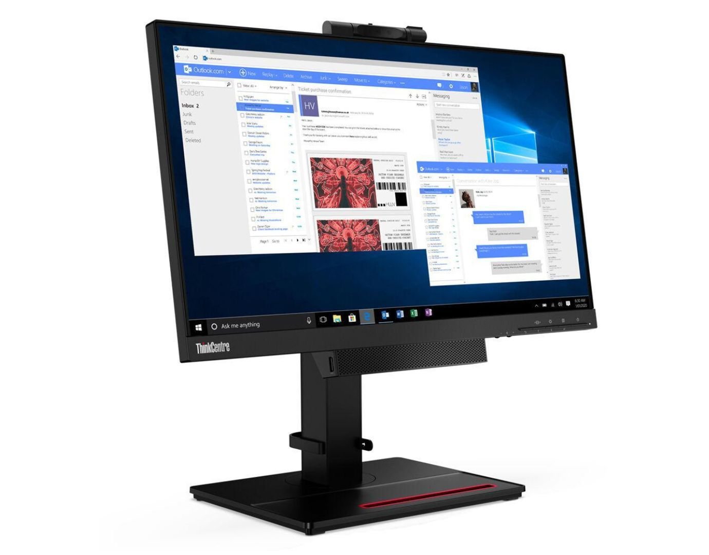 Lenovo ThinkCentre Tiny - in - One 22 Gen 4 21,5 Zoll Full HD 1920x1080 DisplayPort inkl. Webcam schwarz refurbished