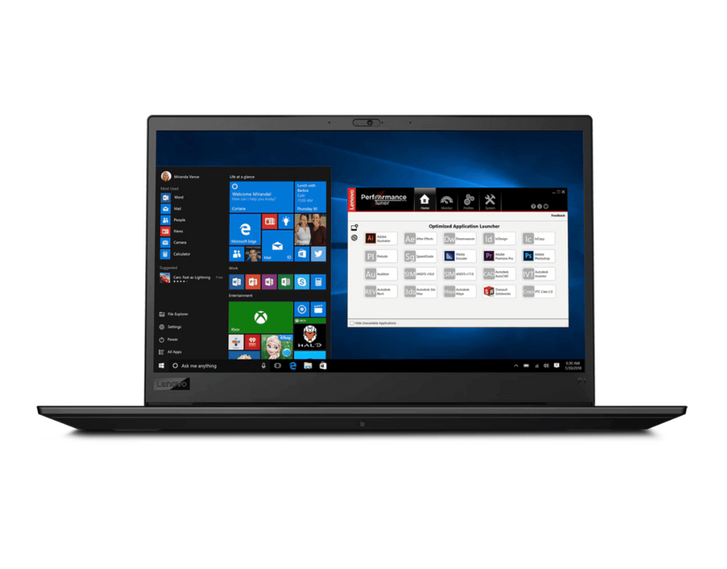 Lenovo ThinkPad P1 Gen 3 15.6 inch 3840x2160 4K UHD Intel Core i9 2TB SSD 64GB Windows 10 Pro Nvidia Quadro