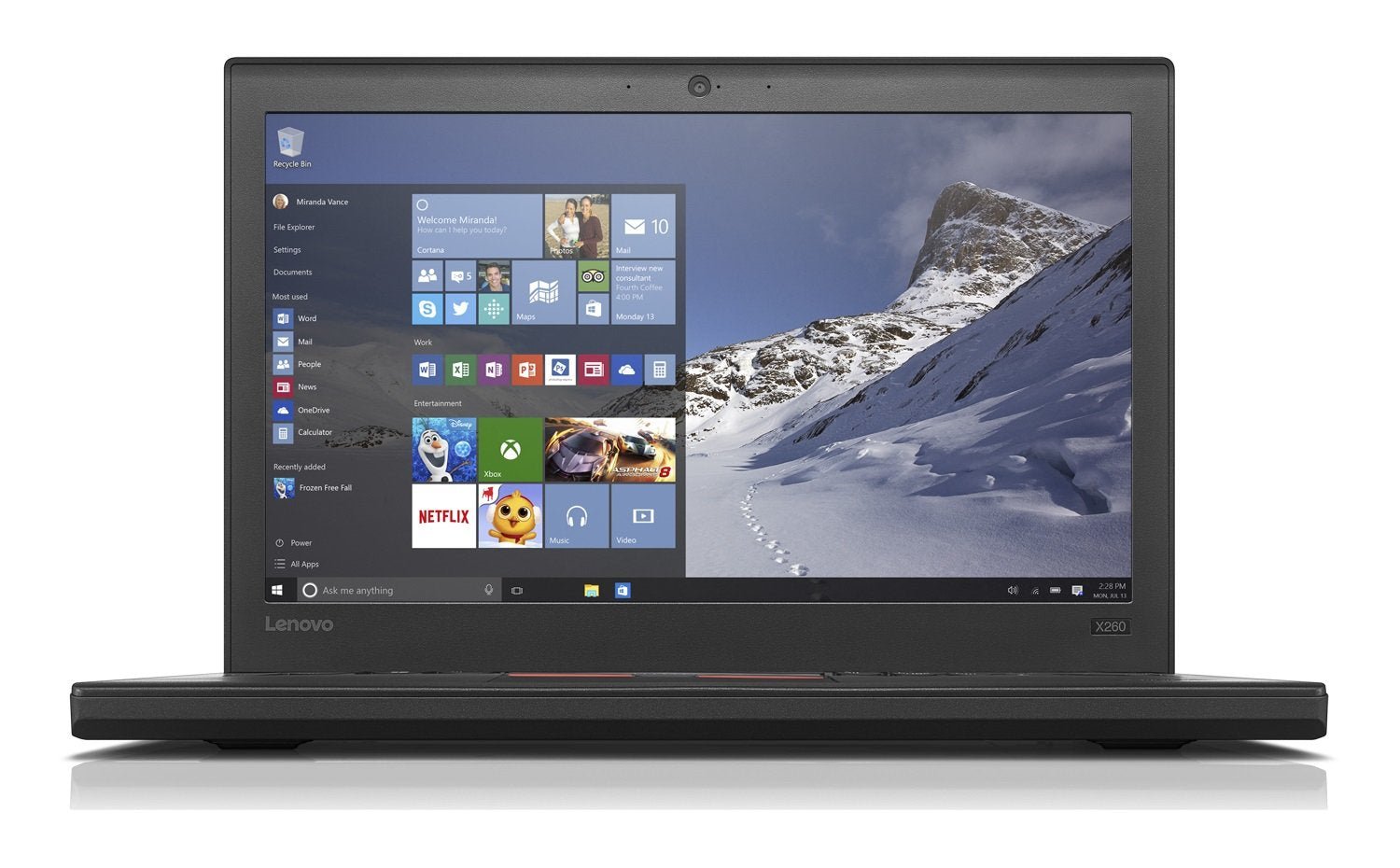 Lenovo ThinkPad X260 12,5 Zoll HD Intel Core i5 256GB SSD 8GB Windows 10 Home Webcam refurbished