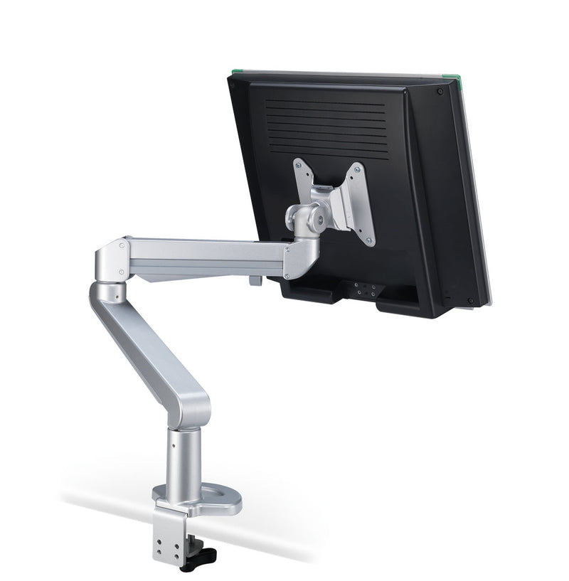 MSA - 1 Monitorschwenkarm High Quality, Aluminium silbergrau, inkl. Tischbefestigung refurbished