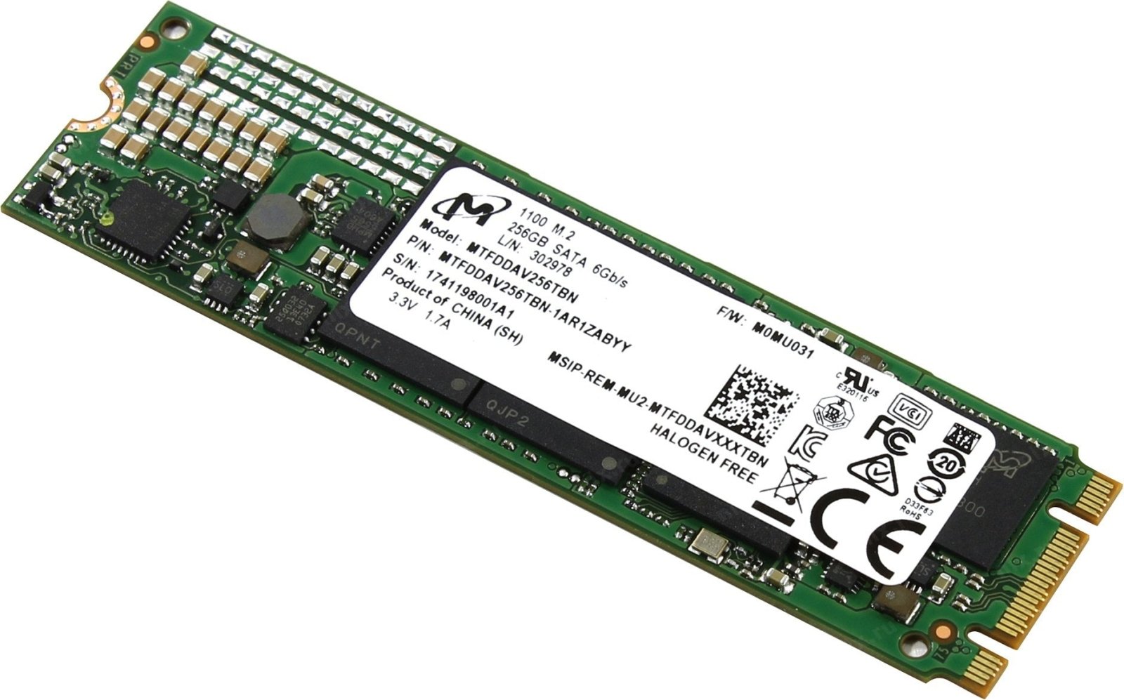 Micron Flash Festplatte 256 GB SSD Solid State Drive M.2 2280ss PCIe refurbished